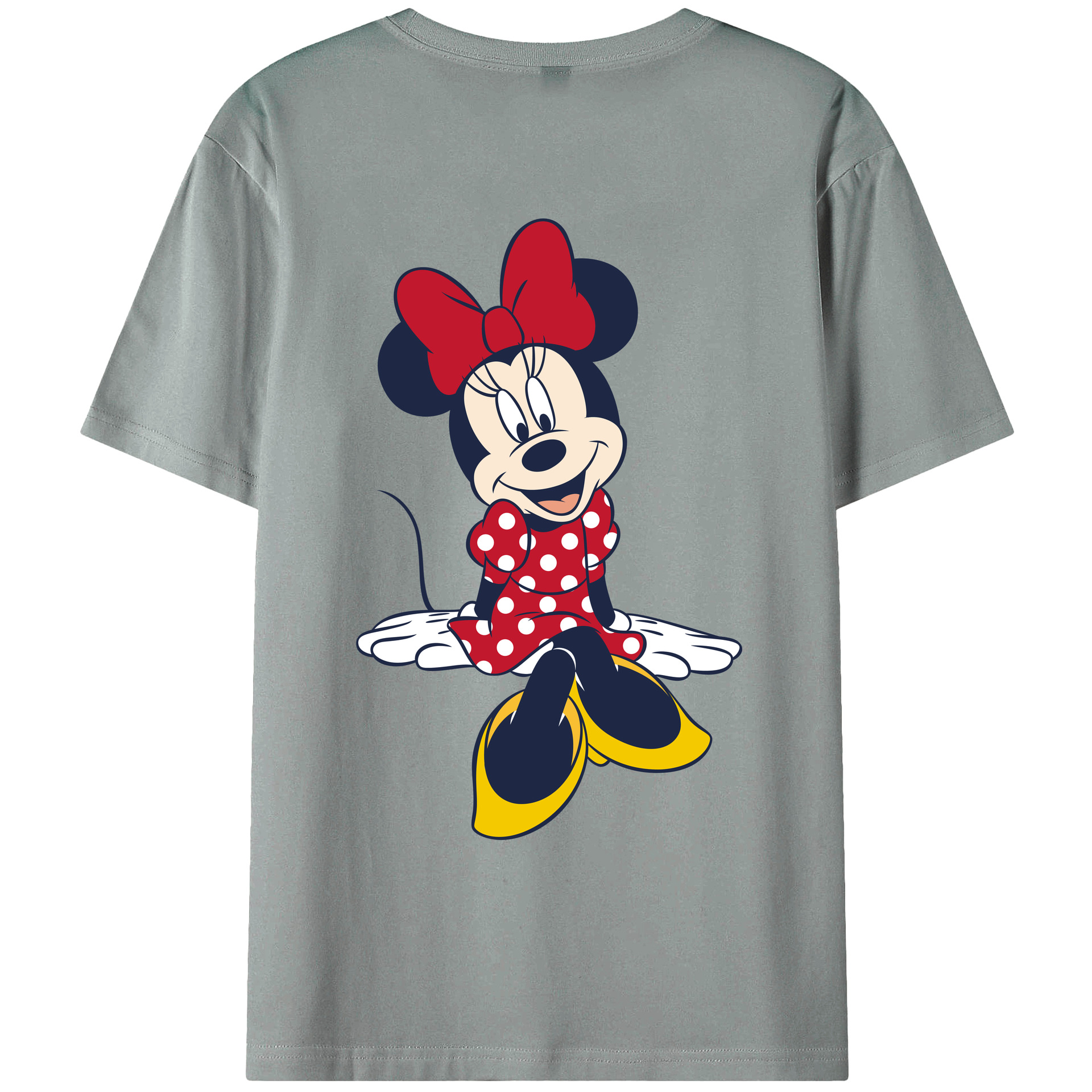 ミッキーマウス Mickey Mouse 綿100％ メンズ半袖Tシャツ（バックプリント） 通気性